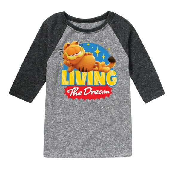 Garfield - Living The Dream - Toddler & Youth Raglan Graphic T-Shirt