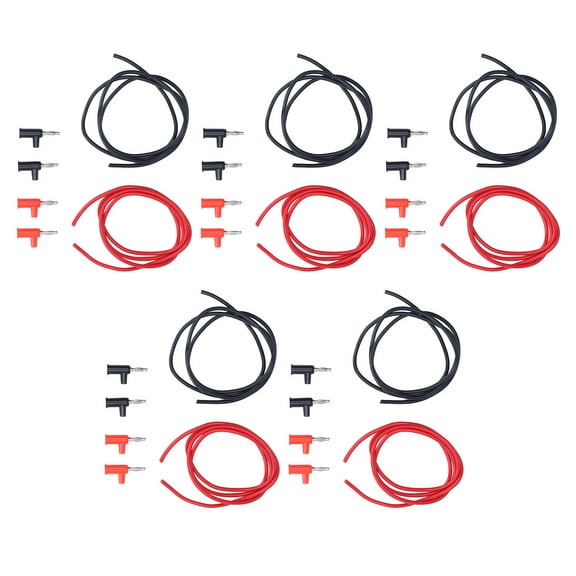 Banana Test , 5 Sets 19A Maximum Current Bananas Plug Testing Cable Brass ABS For Electronics