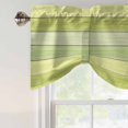 thumbnail image 4 of Tie Up Valance Curtain for Kitchen, Farmhouse Wood Board Rod Pocket Short Curtains Adjustable Tie-Up Shade Valances, Green Gradient Wooden Window Treatment for Bathroom Living Room Bedroom, 4 of 9