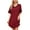 04-Wine Red, variant on MINTREUS Women's Nightgown Short Sleeve Nightshirt V Neck Sleep Shirt Loose Loungewear Casual Sleepwear