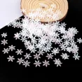 thumbnail image 2 of 300 Uds 2CM Mini adorno de copo de nieve decoraciones navideñas copos de nieve artesanía de Navidad para manualidades DIY decoración de mesa de fiesta de invierno de Navidad（2Cm white 300pcs 2CM, 2 of 5