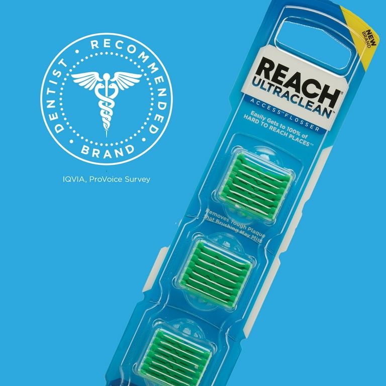 REACH UltraClean Access Mint Flosser Head Refill, 28CT Snap-On