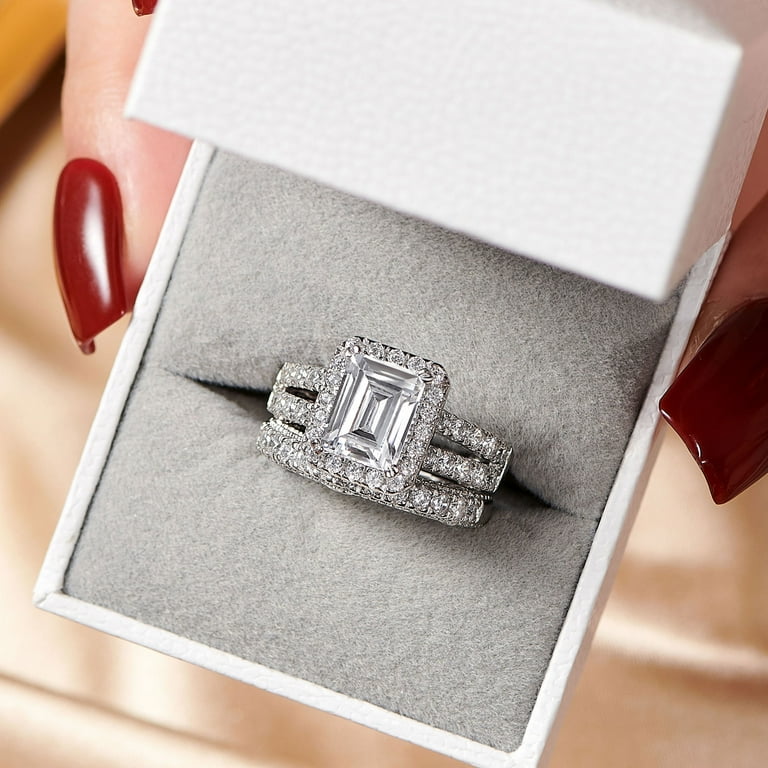 Sterling silver Emerald Cut 1.86 Ct Ring, Wedding fashion Ring, CZ Engagement Ring, Proposal Ring For Her, Gift For Her