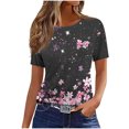 thumbnail image 1 of Tops de Manga Corta de Algodón para Mujeres Cuello Redondo Impreso Casual, Blusa de Moda para el Hogar Y el Uso Diario, 1 of 5