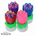 thumbnail image 3 of PMU Birthdays Lotus Flower Musical Birthday Candle Spinning Birthday Cake Decoration Blue pkg/3, 3 of 8