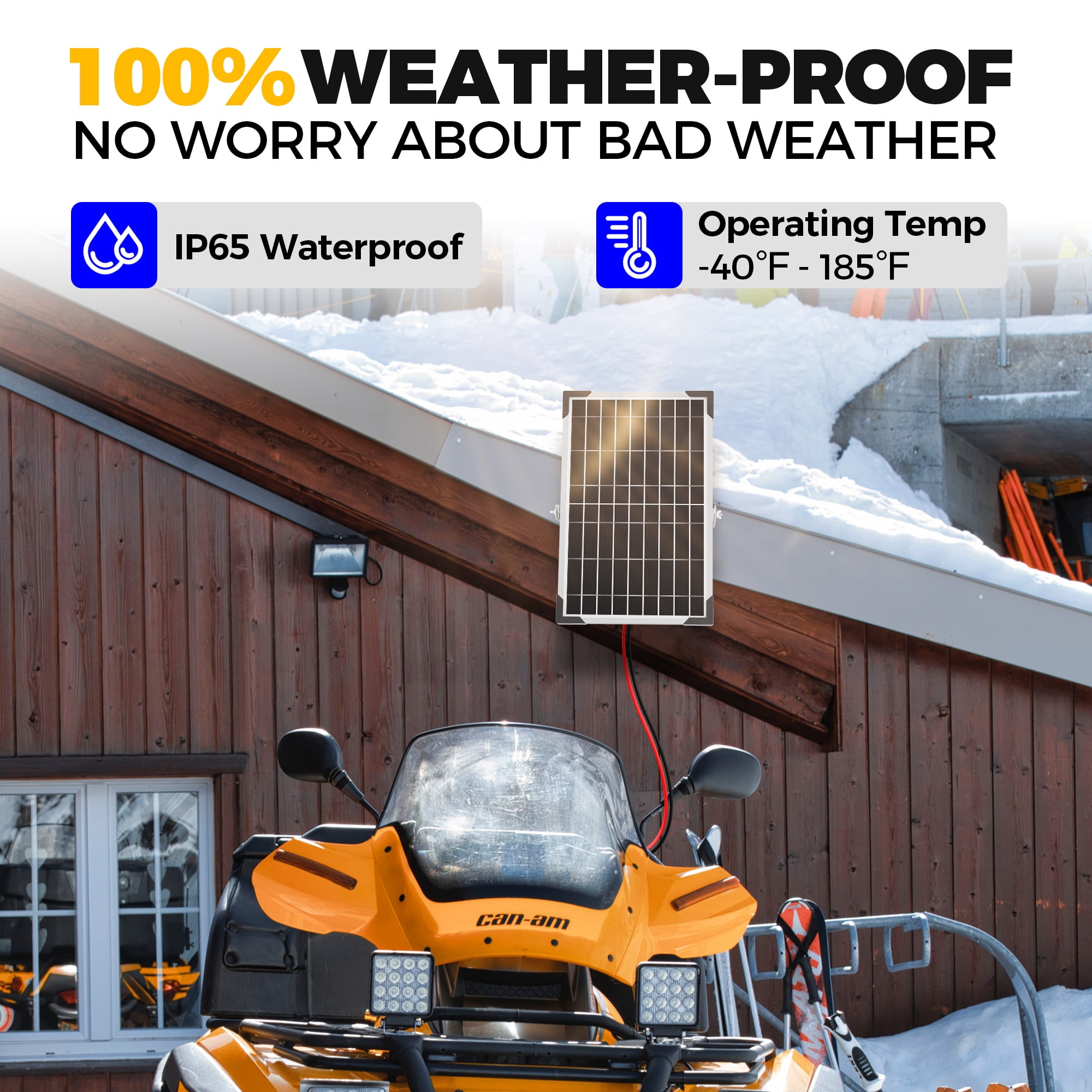 Voltset Solar Battery Trickle Charger: 10 Watt 12V Solar Panel Maintainer for Car Boat - Waterproof Monocrystalline Solar Charger with Controller for RV Marine Trailer Truck Motorcycle