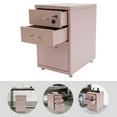 thumbnail image 6 of ​​Pink Modern 3-Layer Metal Mobile File Cabinet with Lock,Silent Slides & 4 Wheels,for Home Office & Desktop Clutter-Free​, 6 of 13