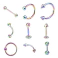 thumbnail image 4 of 9Pcs Belly Button Rings Navel Piercing Rings Body Piercing Jewelery Rings for Colorful, 4 of 9