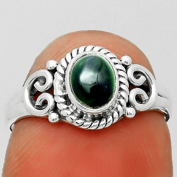 Natural Black Ethiopian Opal 925 Sterling Silver Ring s.6 Jewelry R-1283 SDR204089