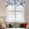 thumbnail image 3 of Vintage Nautical Tie Up Valances Curtain, Adjustable Kitchen Summer Navy Blue Compass Shell Starfish Map Valances for Windows Decor, Rod Pocket Short Curtains Set for Bedroom/Bathroom, 42"x12", 3 of 9