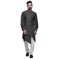 thumbnail image 1 of Atasi Button Down Long Kurta For Men Solid Chinese Collar Casual Ethnic Kurtas-XXX-Large, 1 of 6
