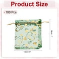 thumbnail image 2 of Uxcell Organza Bag, Sheer Heart Mesh Bags Drawstring Gift Bags Bulk Party Favor Bags Jewelry Pouches Grass Green-Gold 5" x 7", 2 of 6
