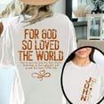 thumbnail image 2 of John 3:16 T-Shirt, For God So Loved The World Retro Christian Unisex Tee, 2 of 6