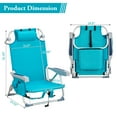 thumbnail image 5 of Ktaxon Backpack Beach Chair, 5-Position Protable  Beach Chair, Light-Weight Foldable Camping Chair with Back Storage Bag & Cooler Pouch and Side Bags for Beach Poolside (Low, Mint Green), 5 of 11
