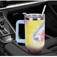 thumbnail image 6 of 40oz Tumbler with Handle and Straw Tie Dye Tumbler Leak Proof Insulated Tie Dye Coffee Travel Mugs 40oz Tie-dye Tumbler with Handle Tie-dye Gifts for Women, 6 of 6
