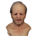 thumbnail image 1 of Peluca de abuelo de Halloween, máscara de anciano, cubierta para la cabeza, máscara de horror de cabeza de anciano calvo, 1 of 5