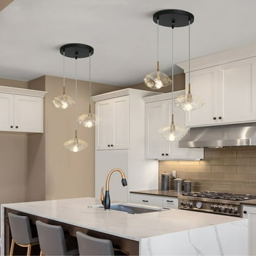 LNC Modern 3-Light Cluster Chandelier Pendant Lighting for Kitchen Island Bedroom - Gold