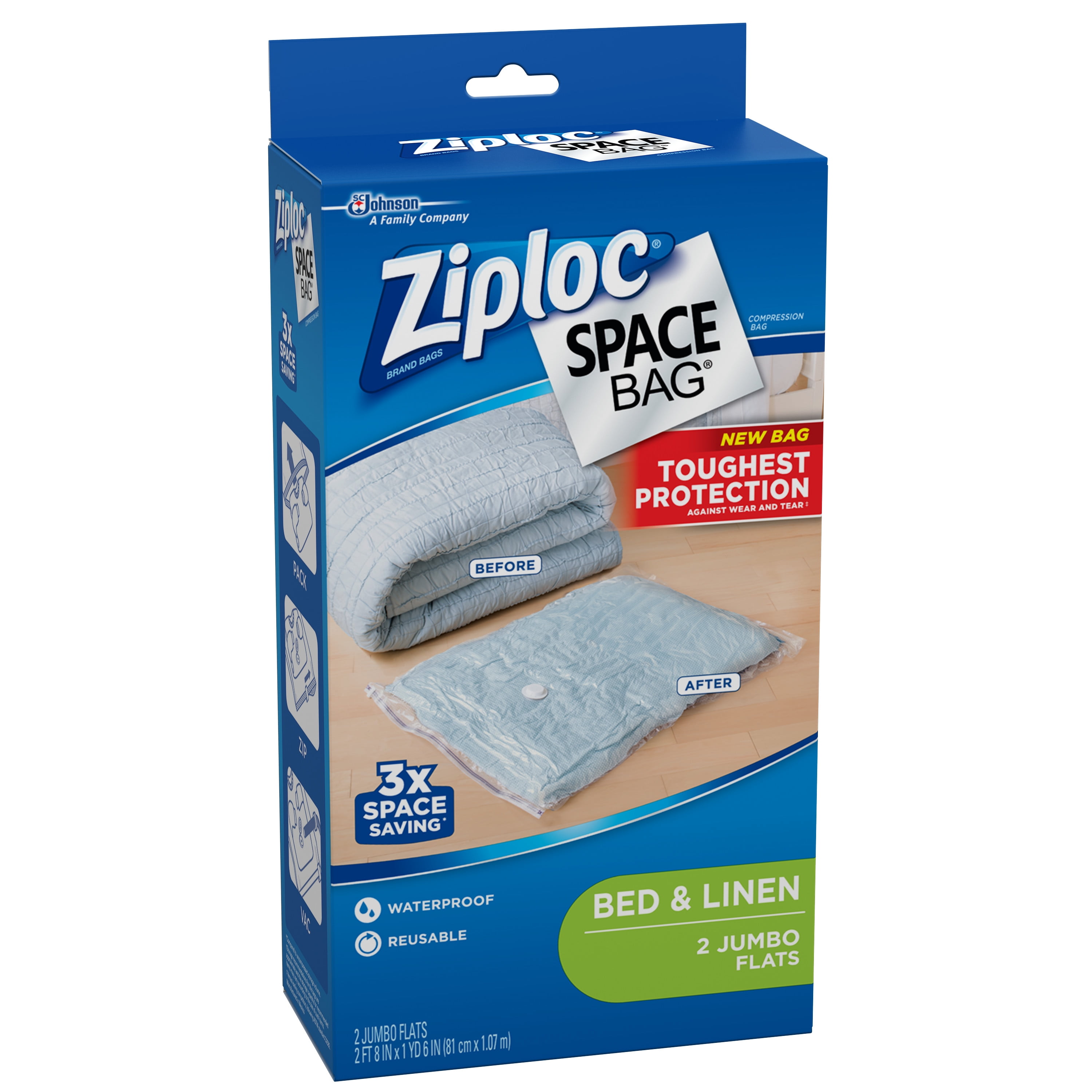 Ziploc 71598/65645 Zploc Bg Bag Jumbo 4 Pack #VORG8866709, 71598