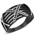 thumbnail image 1 of Alamode TK3468-13 Anneau en Acier Inoxydable pour Hommes Noir Sans Pierre - Taille 13, 1 of 1
