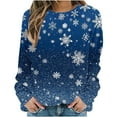 thumbnail image 2 of PiGOGI Women's Graphic Crew Neck Christmas Sweatshirt Holiday Printed Pullover Long Sleeve Casual Winter Top Multicolor XL, 2 of 5