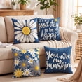 thumbnail image 4 of Hongan decorative throw pillow set, 18" x 18", 4 pieces, blue, 4 of 8