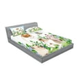 thumbnail image 2 of Ambesonne Cartoon Fitted Sheet & Pillow Sham Set, Happy Kittens, Queen, Multicolor, 2 of 2