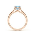 thumbnail image 2 of Angara Natural 1.12 Ct. Aquamarine Solitaire Ring in 14K Rose Gold for Women (Ring Size: 11.5), 2 of 10