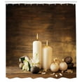 thumbnail image 3 of Ambesonne Winter Shower Curtain, Valetines Day Flowers, 69"Wx70"L, White Black and Brown, 3 of 3