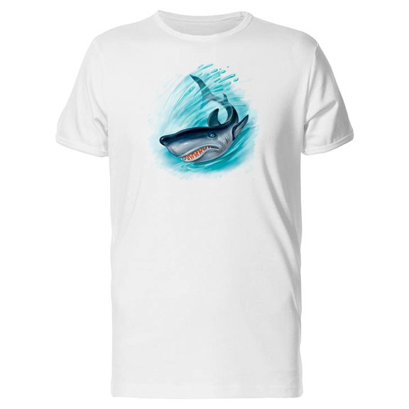 Cartoon Shark In The Ocean Tee Men's -Image by Shutterstock