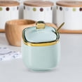thumbnail image 3 of mmirethe Porcelain Sugar Bowl Ceramic Condiment Pot for Restaurant Countertop Kitchen Square Pink Green Square, 3 of 4