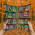 thumbnail image 4 of TiniDecor Bookshelf Pillow, 16x16" Poly Oxford, Cozy Book Nook Cushion, Literary Home Decor, 4 of 5