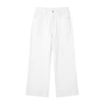 thumbnail image 7 of Karight Womens High Waisted Wide Leg Cropped Jeans Button Closure Casual Denim Pants with Cuffed Hem, 7 of 7