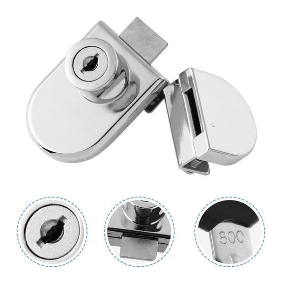 ifundom Plated Anti-Theft Cabinet Lock Latch for Household and Shop Glass Display Cases Secure
