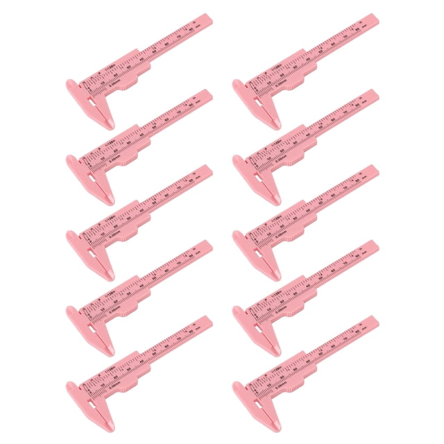 Calibrador Vernier para cejas, 10 piezas, 80 mm, medición de cejas, calibrador Vernier de doble escala, regla de medición de cejas, grado profesional