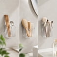 thumbnail image 6 of Dongrere Wall Mount Clear Plastic Utensil Holder, Kitchen Cutlery Organizer for Fork Spoon Knife, Transparent Caddy for Cabinet Door Pantry, S Size, 6 of 7