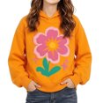 thumbnail image 3 of Wilak Girls Flower Print Hoodies Sweatshirts Long Sleeve Casual Pullover Cute Kids Fall Tops Orange 5T, 3 of 7