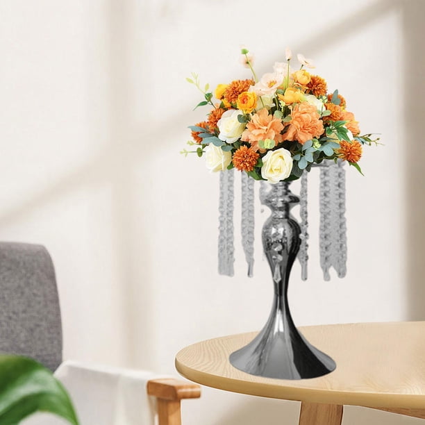 Candelabro de metal, escultura versátil para decoración del hogar, regalos, adorno, candelabro para aniversario, escritorio, banquete, hogar. Plata M