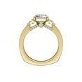 thumbnail image 2 of 0.80 T.C.W Emerald Shaped Genuine Diamond Stunning Three Stone Wedding Ring for Women Solid 14K Yellow Gold Size 3.5, 2 of 7