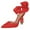Red, variant on FSJ Women Elegant Pointy Close Toe Crystal High Heels Sandals Ankle Strap Side Bowknot Crystal Chunky Heels Pumps Wedding D'Orsay Shoes Size 8 White