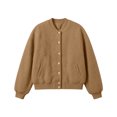 thumbnail image 7 of Tqcoqu Women's Round Neck Button Front Solid Color Jacket Long Sleeve with Pockets Casual Outerwear, 7 of 7