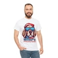 thumbnail image 5 of Patriotic America Dog Sunglasses Flag Colors July 4th  Unisex Cotton Tee, 5 of 12