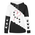 thumbnail image 4 of Jinhomg Fall Lightweight Comfy Sweatshirts for Women Cute Dog Paw Print Drawstring Hoodies Casual Comfy Long Sleeve Pullover Tops with Pocket Black M, 4 of 5