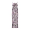 thumbnail image 5 of Casual Loose Overalls Jumpsuits For Women One Piece Sleeveless Printed Wide Leg Long Pant Rompers With Pockets Purple M, 5 of 5