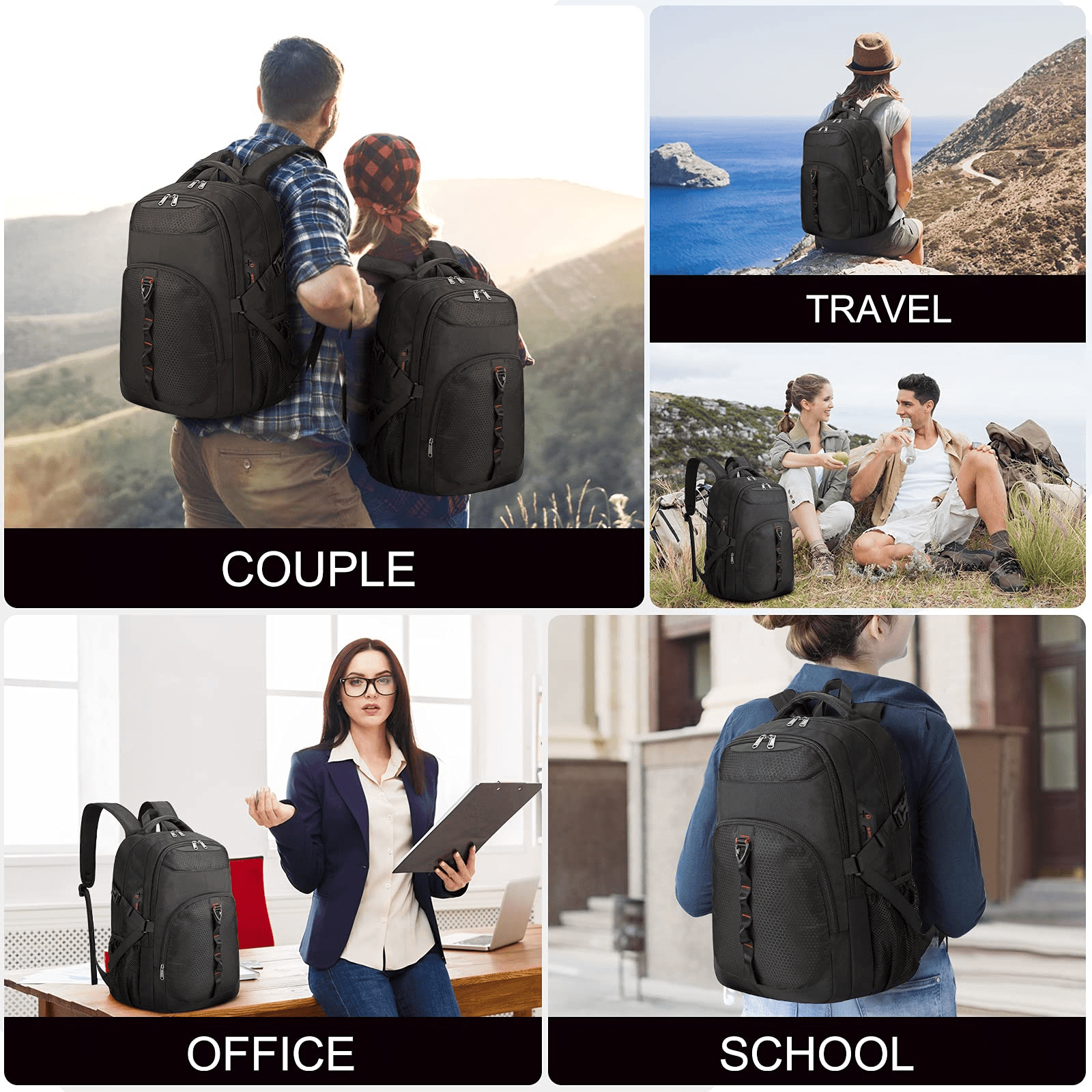 50L Travel Laptop Backpack With Extra Large Capacity, Black - Suitable for Men and Women - Walmart.com 50L Travel Laptop Backpack With Extra Large Capacity, Black - Suitable for Men and Women - Walmart.com
