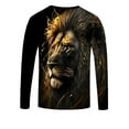 thumbnail image 4 of Men's Lion 3D Printed Long Sleeve T-Shirt - Casual and Comfortable, Crew Neck, Stretch Fabric, Machine Washable, 4 of 5