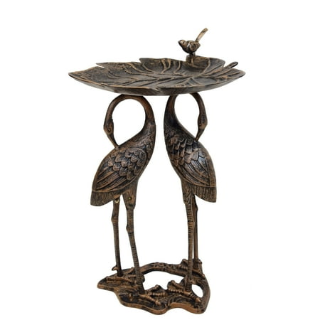 Bronze Frogs Lily Pad - Oakland Living Corporation Bronze Aluminum, Iron and Metal Lily and Cranes Bird Bath