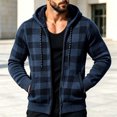 thumbnail image 6 of Ceisia Men Plaid Fleece Lined Hooded Jacket Buffalo Check Full Zip Drawstring Hood Side Pockets Warm Coat For Cold Weather Outdoor Casual Street Style Gift, 6 of 6
