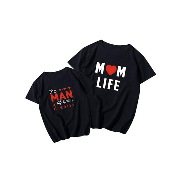 Love Funny Mom and Me Matching T-Shirts Mother' Day Matching Tee Top Summer  Mom Baby Son Shirts 
