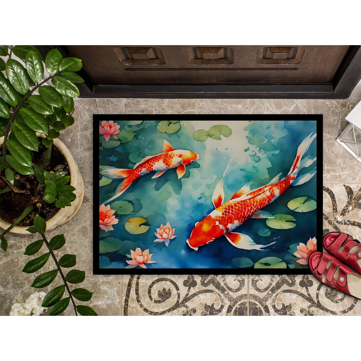 Carolines Treasures DAC2798MAT 0.15 x 18 x 27 in. Koi Fish Doormat