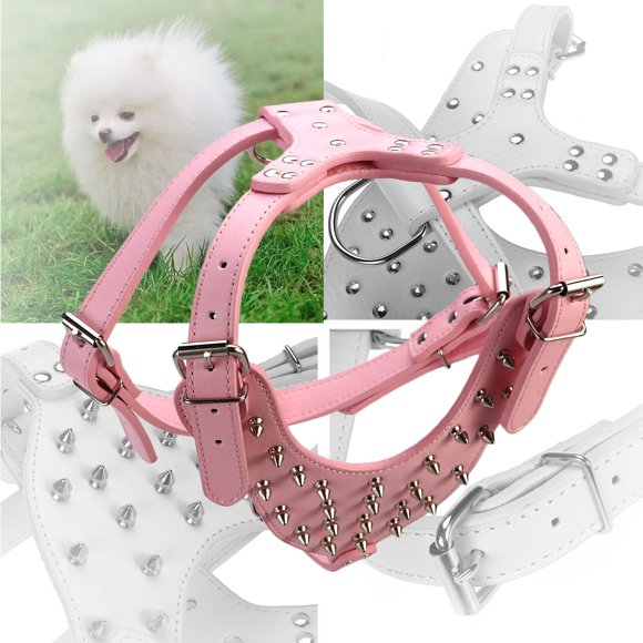 Houderco Arnés De Sintética Rosa Para Perros Con Spike Y De Inoxidable
